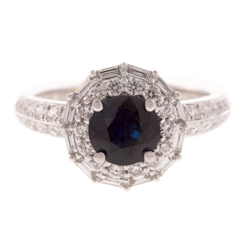 Appraisal: A Ladies Sapphire Diamond Ring in K Gold K white