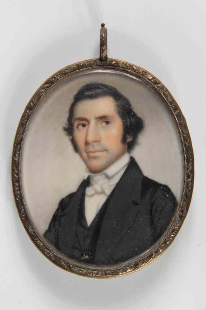 Appraisal: PORTRAIT MINIATURE- of a gentleman American circa on ivory in