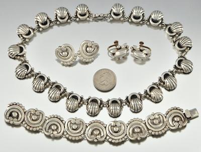 Appraisal: A Group of Sterling Silver Jewelry Including Taxco ca 's