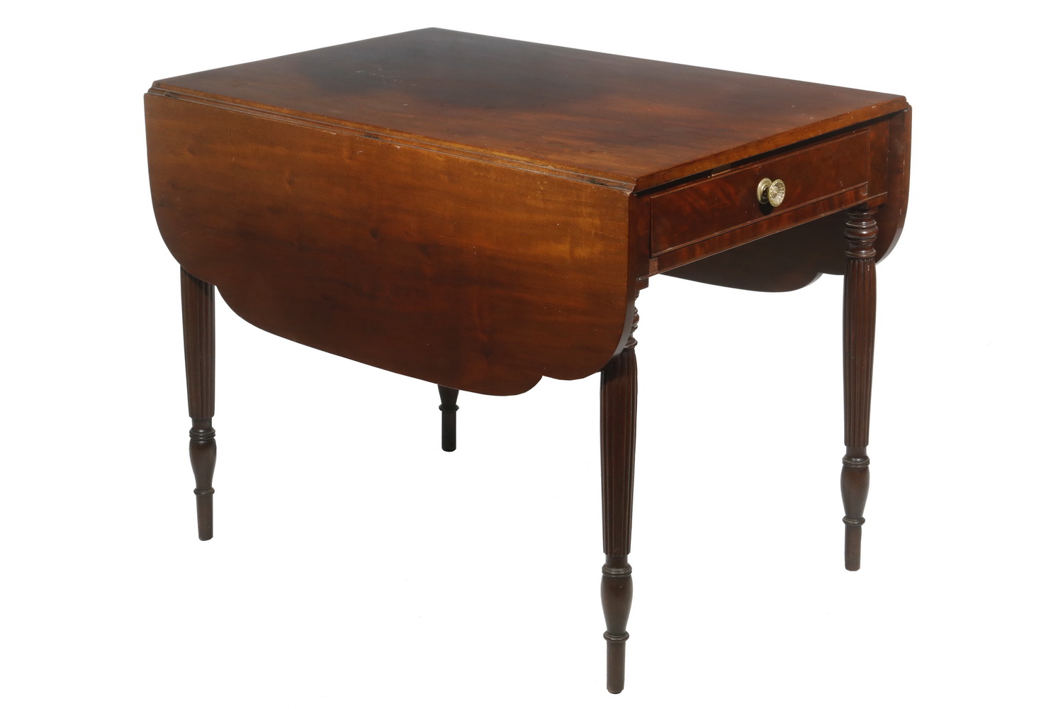 Appraisal: SHERATON DROP LEAF TABLE Mahogany Drop Leaf Table with shaped