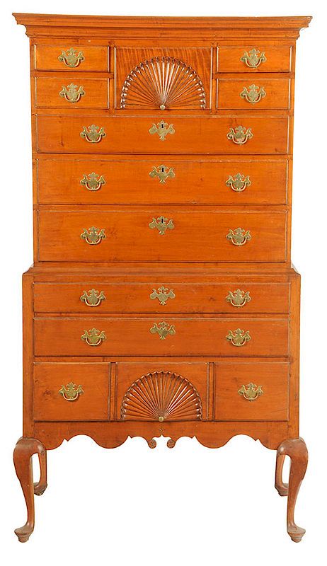 Appraisal: New England Queen Anne High Chest New Hampshire th century