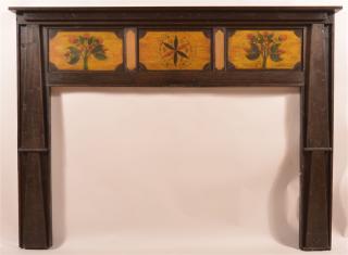 Appraisal: th C VA Paint Decorated Fireplace Mantle th C VA