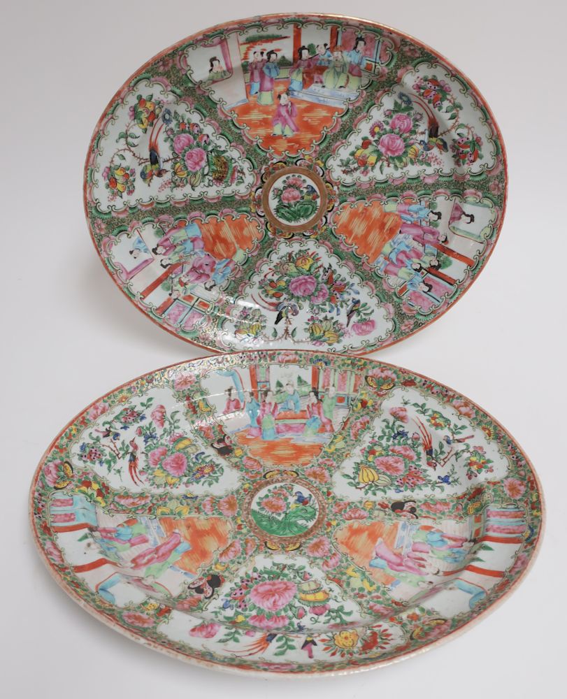 Appraisal: Near Pair of Rose Medallion Platters th C x HINC