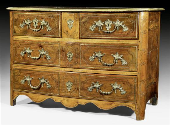 Appraisal: COMMODE Regence Paris circa Rosewood in veneer and finely inlaid