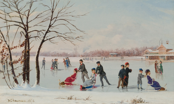 Appraisal: CONRAD WISE CHAPMAN American - Skating on the Lake oil