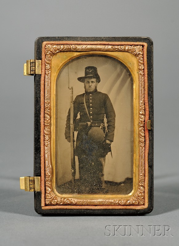 Appraisal: Cased Ambrotype of a Union Civil War Soldier with Musket