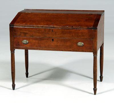 Appraisal: Kentucky cherry sugar desk poplar and walnut secondary hinged top