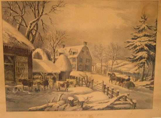 Appraisal: Currier and Ives lithograph ''Winter Morning '' medium folio size