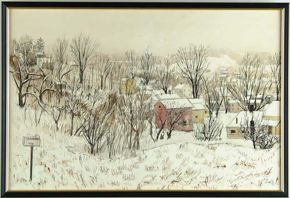 Appraisal: GEORGES W BIDDLE American - CHAGRIN Watercolor scene of hillside