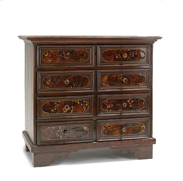 Appraisal: A Tuscan Baroque pewter and tortoiseshell inlaid chest of drawers