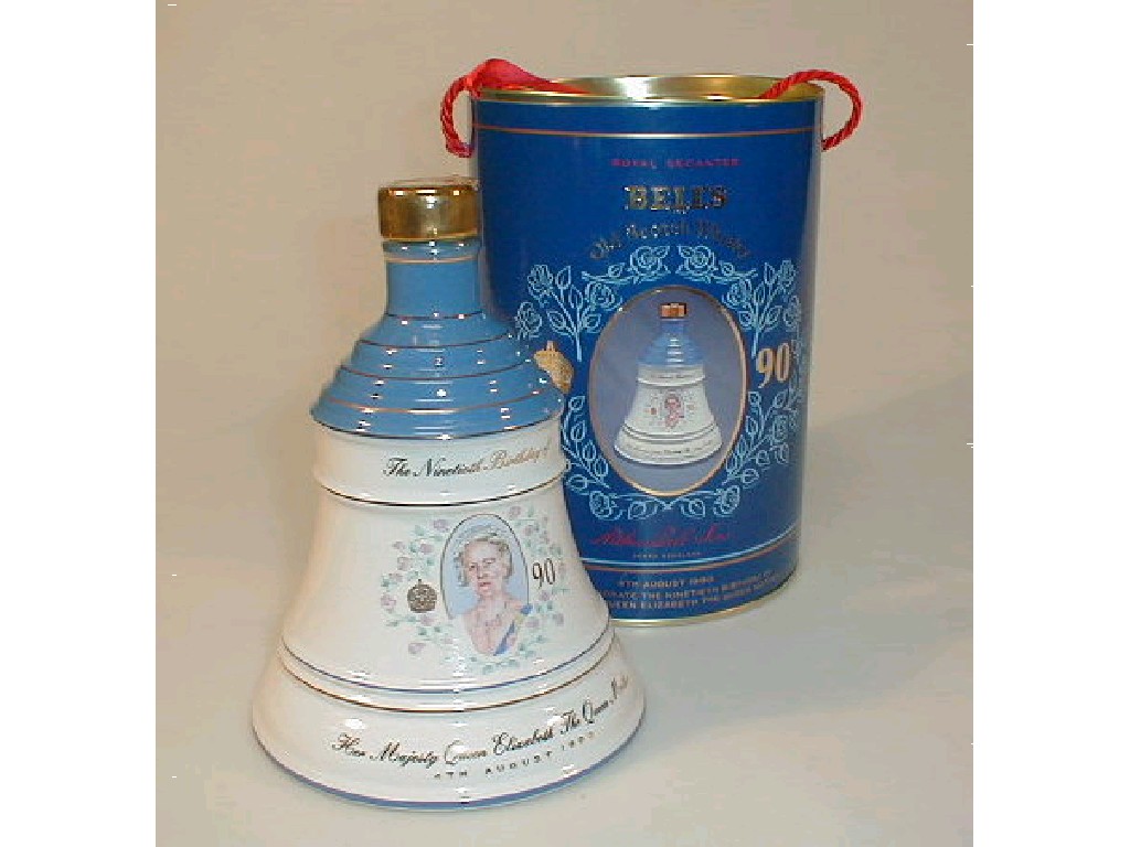 Appraisal: A Bells Scotch Whiskey commemorative decanter for the Queen Mother's