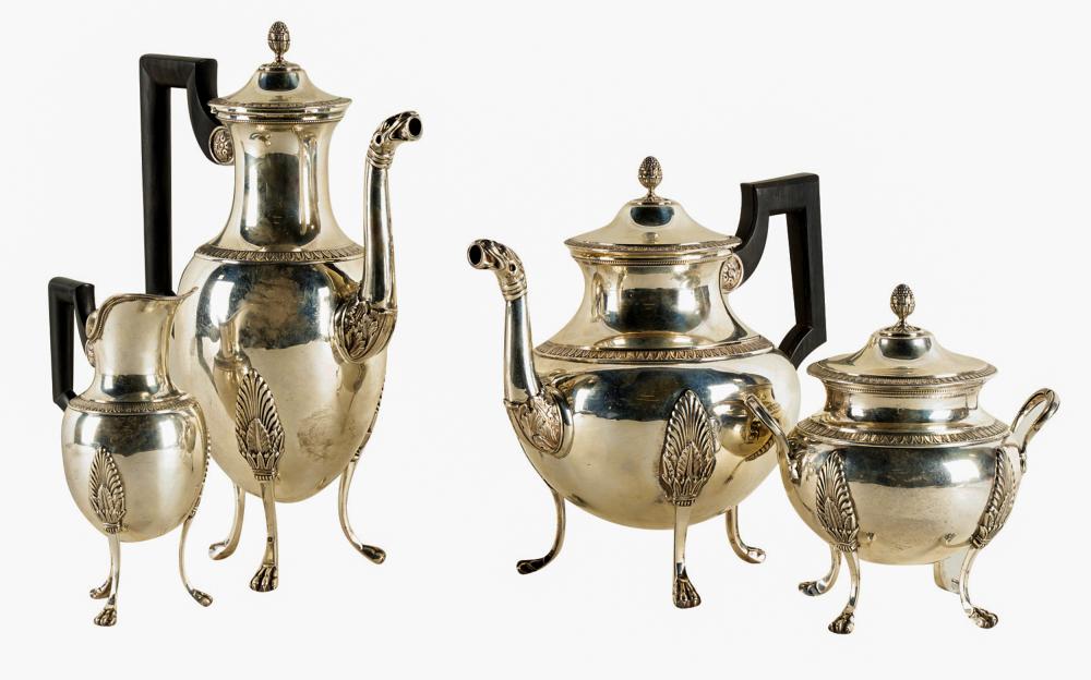 Appraisal: FRENCH SILVER TEA SETmaker's mark of Maison Odiot Paris and