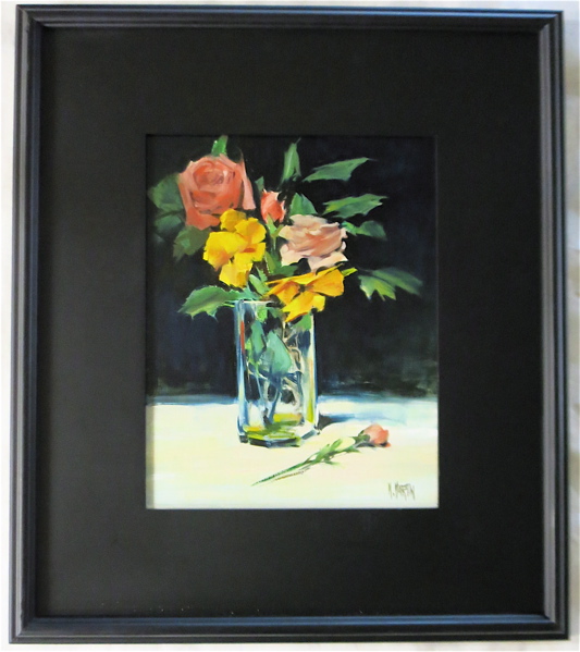 Appraisal: MARIE MARTIN OIL ON CANVAS California Oregon born Roses Image