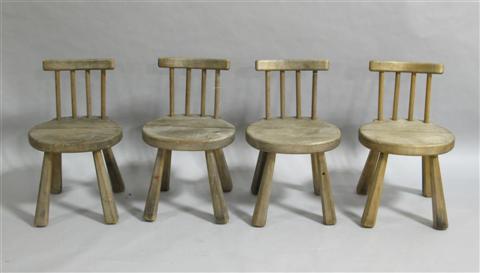 Appraisal: SET OF FOUR RUSTIC CHILDREN'S CHAIRS h w d in