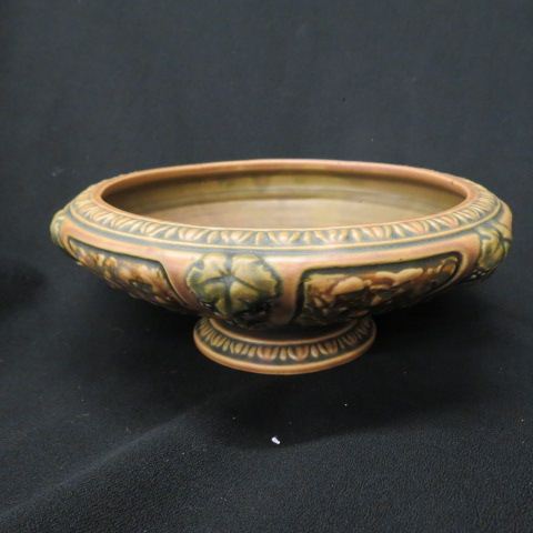 Appraisal: Roseville Florentine Art Pottery Console Bowl low pedestal base brown