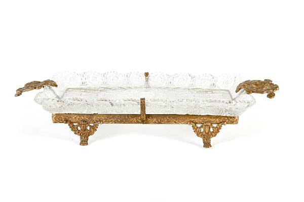 Appraisal: An Italian gilt metal and cut crystal centerpiece height in