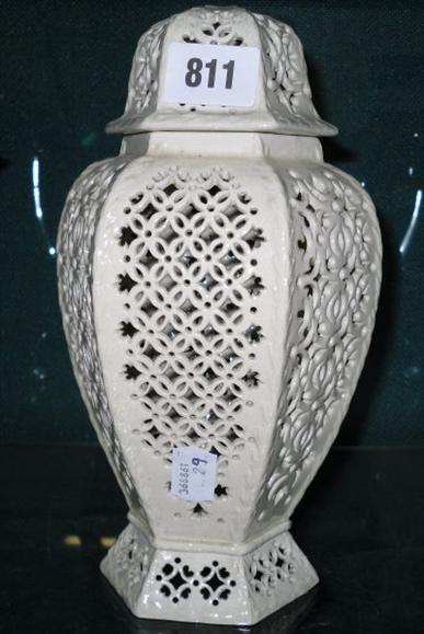 Appraisal: A th century creamware baluster shaped pot pourri vase and