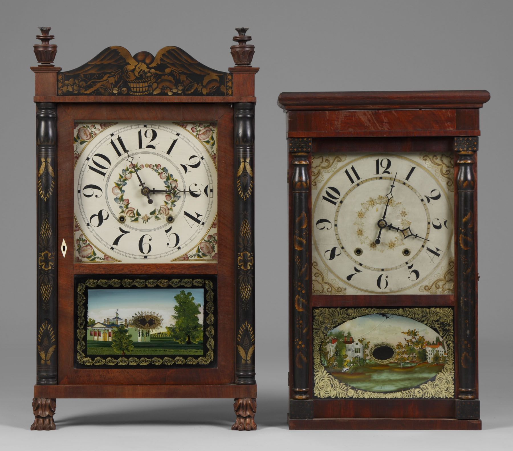 Appraisal: E G Bartholomew Shelf Clock Mahogany case with original stenciled