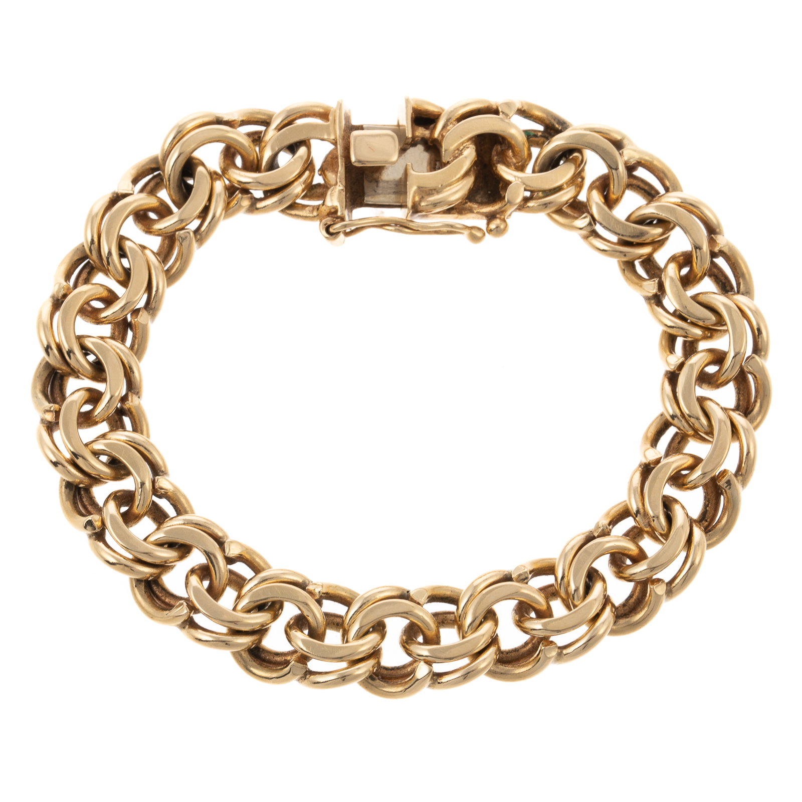 Appraisal: A SUBSTANTIAL DOUBLE LINK BRACELET IN K K yellow gold