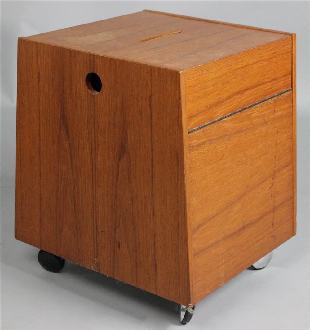 Appraisal: DANISH MODERN TEAK ROLLING CADDY a charming design suitable for