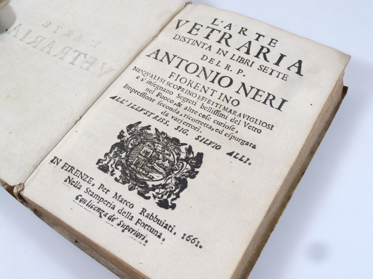 Appraisal: Nevi Antonio L'Arte Vetrario engraved vignettes contemporary vellum vo Florence