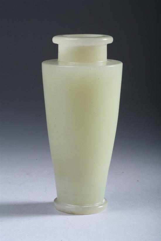 Appraisal: CHINESE CELADON JADE VASE - in high PROVENANCE Private Collection