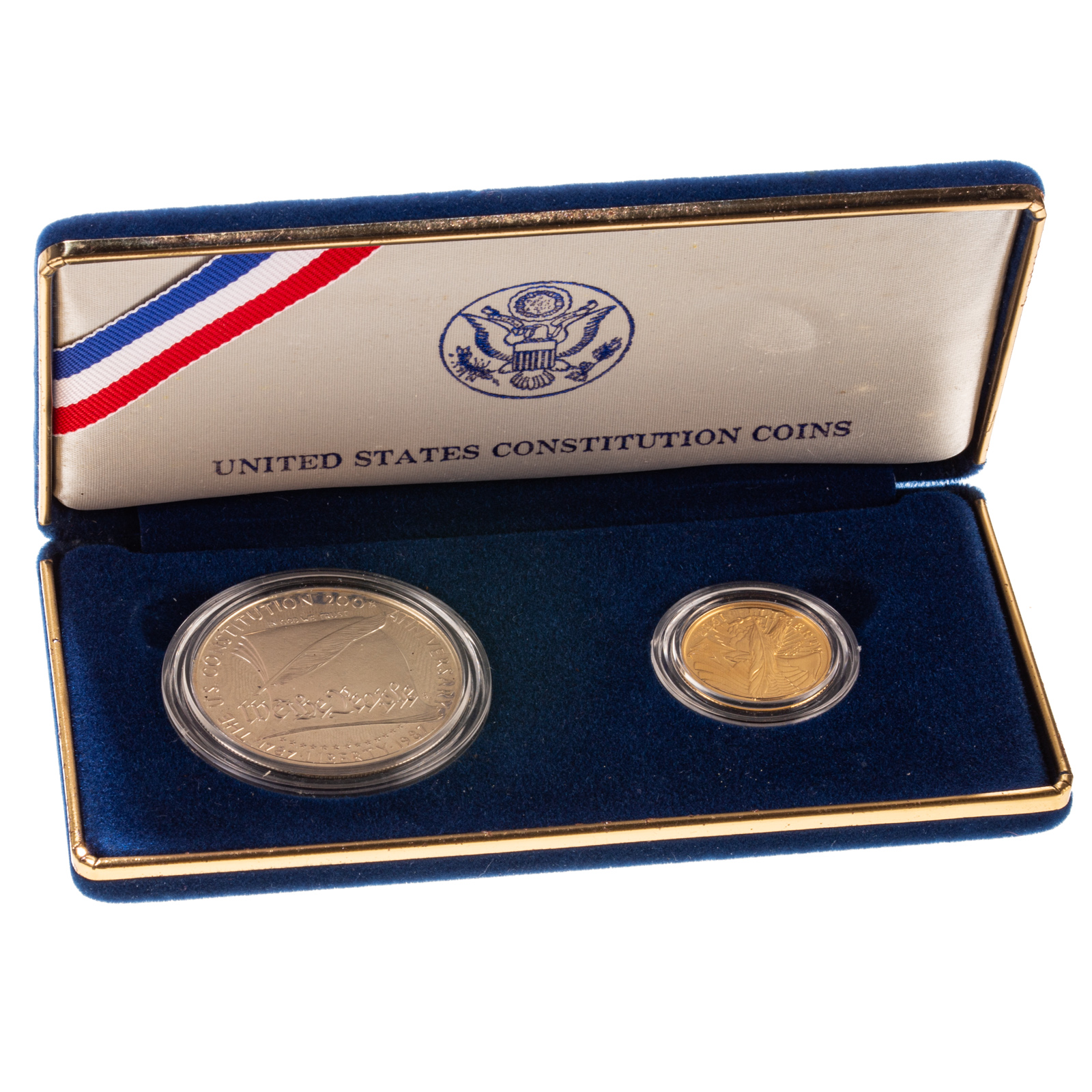 Appraisal: COIN PROOF CONSTITUTION SET WITH GOLD Silver Dollar and gold