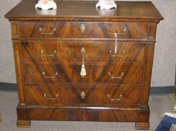 Appraisal: NAPOLEON III MAHOGANY COMMODE Rectangular top over four long drawers