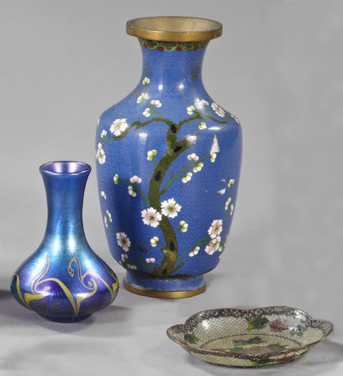 Appraisal: Group of Two Vases and a Dish consisting of an