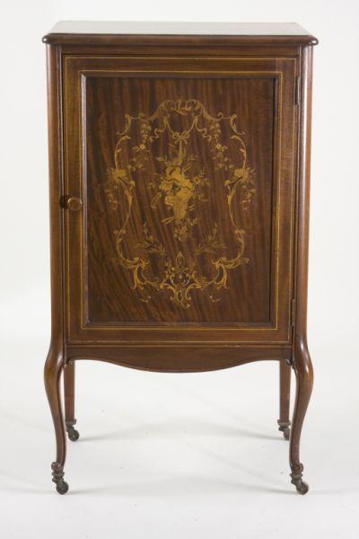 Appraisal: RJ Horner Inc Inlaid Music Cabinet early th c having