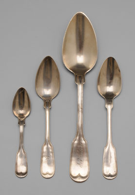 Appraisal: James Conning Coin Silver Spoons American th century all with