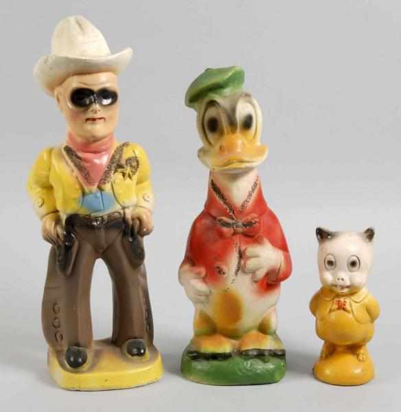 Appraisal: Lot of Carnival Character Figures Description Includes Lone Ranger Donald