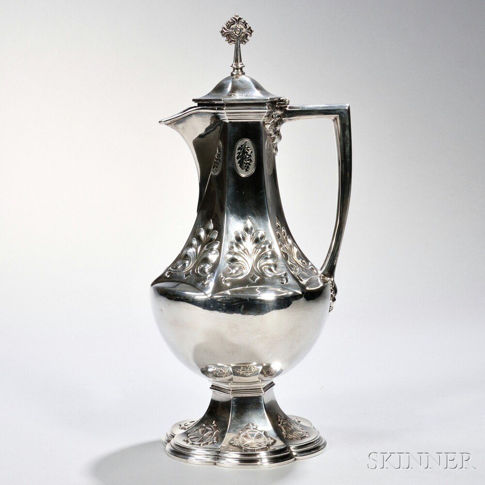 Appraisal: Gorham Ecclesiastical Sterling Silver Ewer Providence date mark rubbed possibly