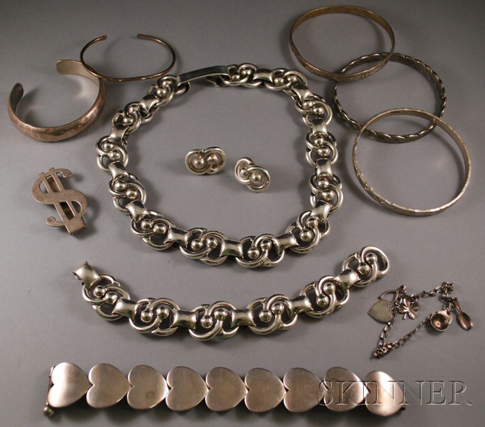 Appraisal: Group of Sterling Silver Jewelry including a Mexican suite of