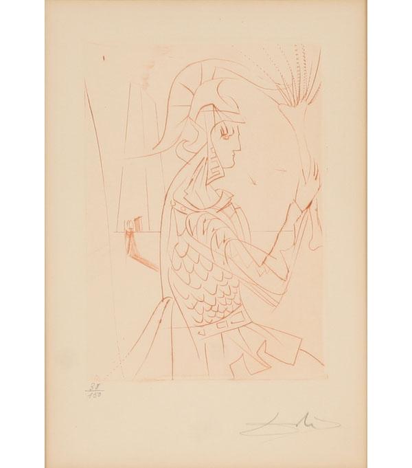 Appraisal: Salvador Dali Spanish - sanguine etching featuring classical and modern