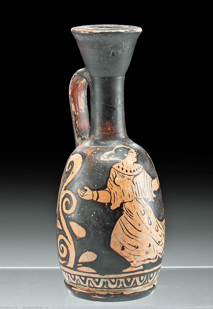 Appraisal: Greek Apulian Red-Figure Lekythos w Dancer Magna Graecia South Italic