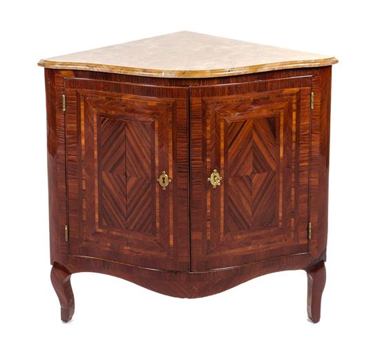 Appraisal: Sale Lot A Continental Parquetry Corner Cabinet th century with