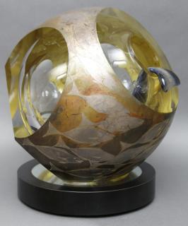 Appraisal: Hiroshi Yamano Japanese b - The Fish Catcher Blown glass