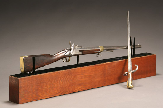 Appraisal: French -Caliber Muzzle-Loading Percussion Cavalry Carbine with Associated Bayonet Carbine