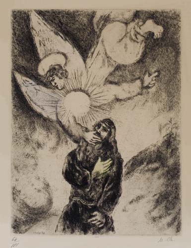 Appraisal: MARC CHAGALL Vocation de J r mie Etching with hand