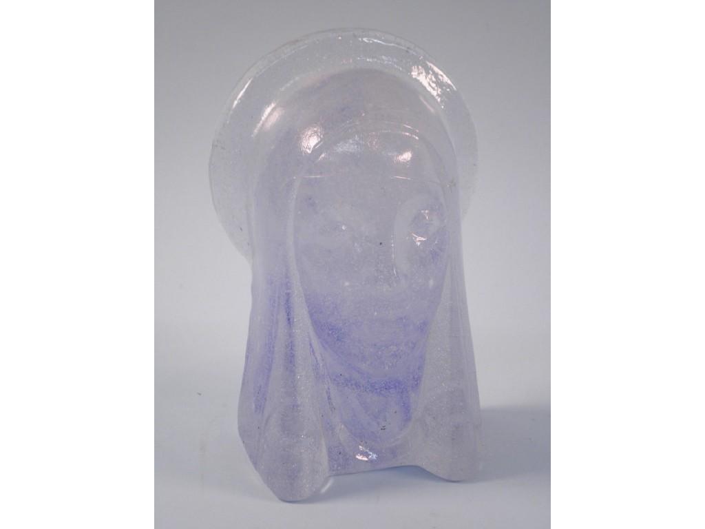 Appraisal: A Bermondsey moulded glass bust in the form the Madonna