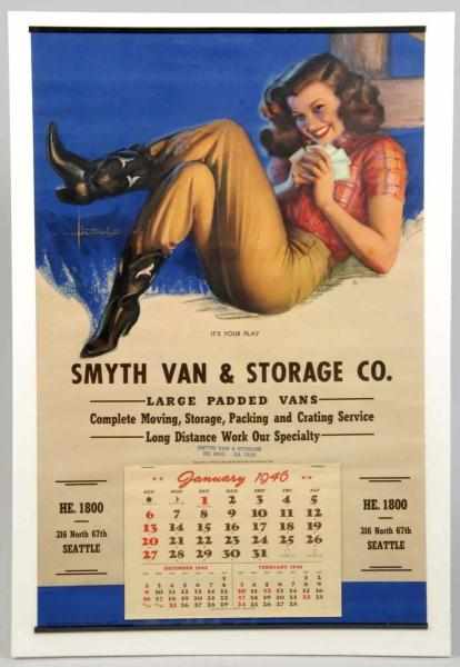 Appraisal: Rolf Armstrong Western-Themed Calendar Description From Seattle WA Clean bright