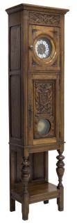 Appraisal: FRENCH CARVED OAK STANDING CASE CLOCK THC French carved oak