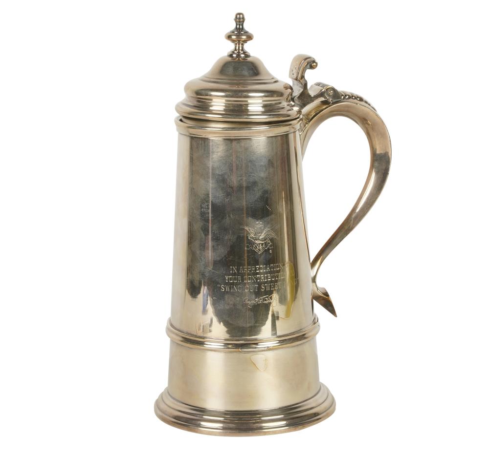 Appraisal: JACK BENNY ANHEUSER-BUSCH PRESENTATION TANKARDsilverplate inscribed In appreciation of your