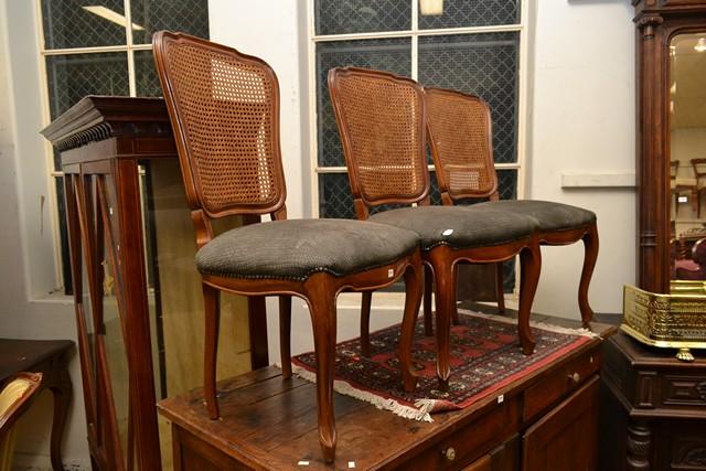 Appraisal: FOUR CHAIRS WITH CANE BACKS AND TWO HEPPLEWHITE CHAIRS