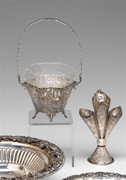 Appraisal: Two pieces Dutch silver th century Including a silver repousse