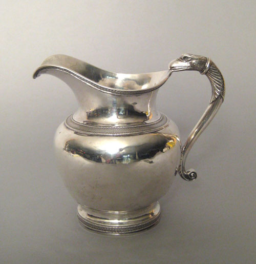 Appraisal: Boston Massachusetts silver pitcher ca bearing the touch of Henry