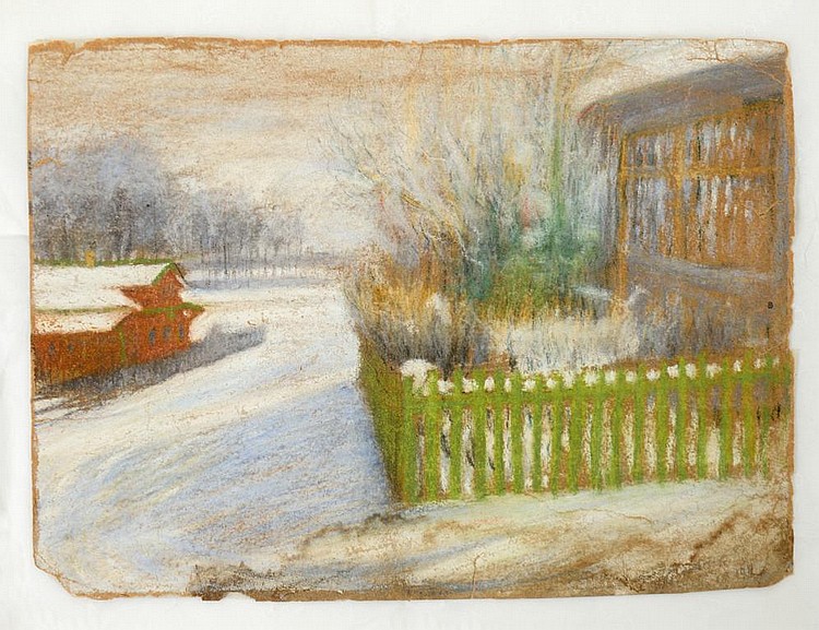 Appraisal: ATTRIB TO MIKHAIL FYODOROVICH LARIONOV RUSSIAN - Winter Landscape Faintly