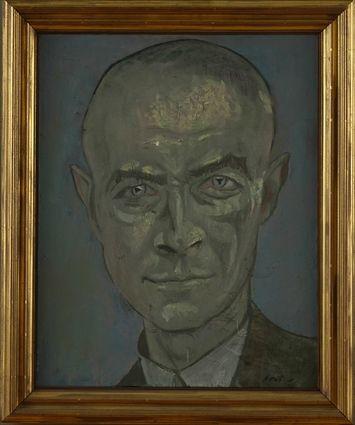 Appraisal: CECIL BEATON - ROBERT OPPENHEIMER Oil on canvas x in