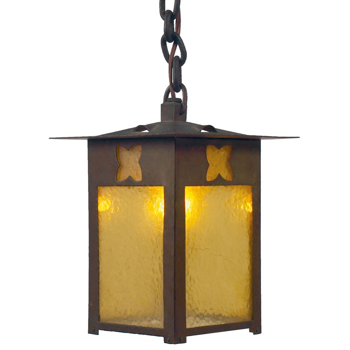 Appraisal: Good Gustav Stickley hanging lantern similar to four-sided form with